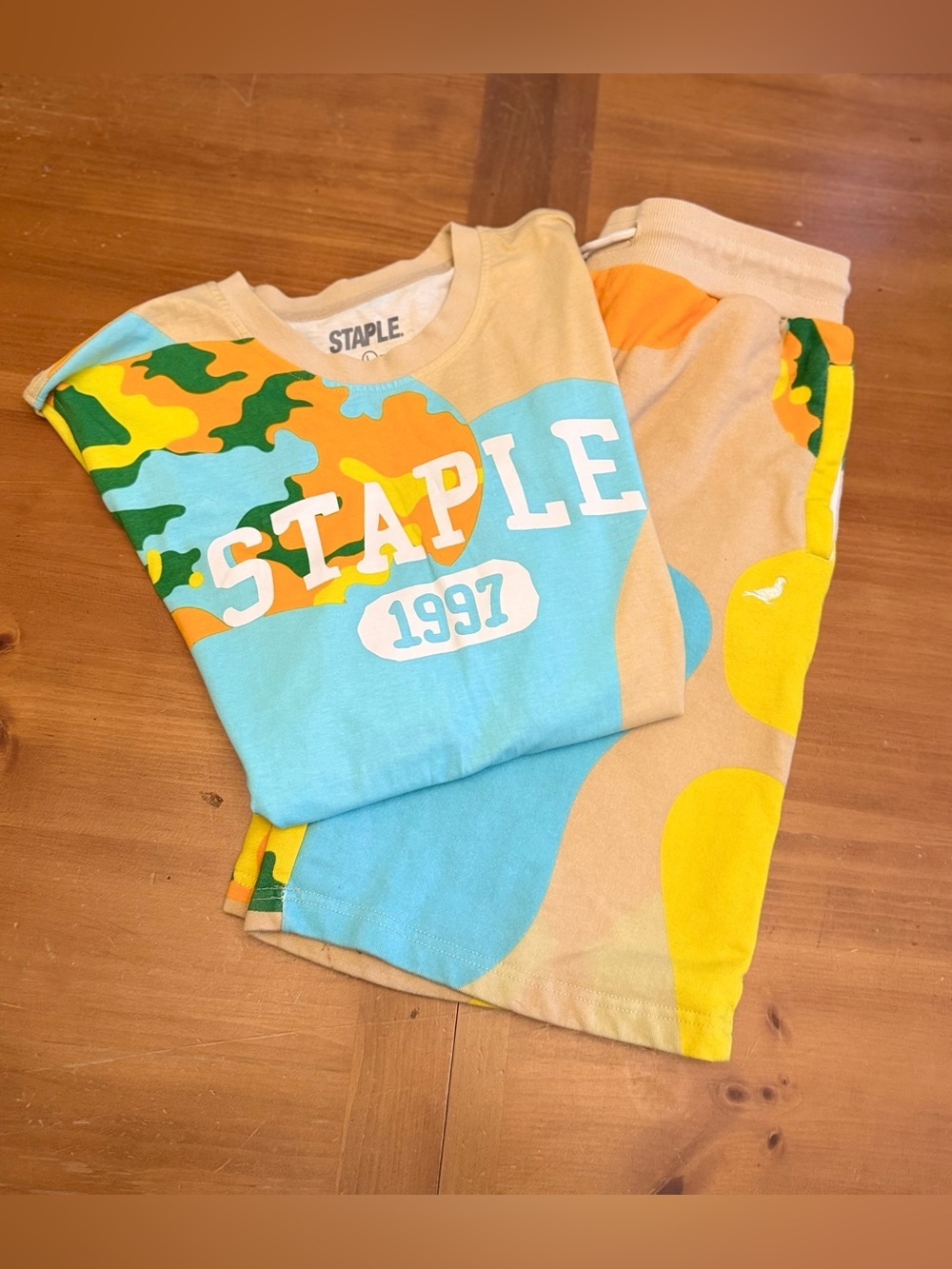Staple Pigeon 1997 ColorBlock Camo 2 Piece Short Set Multico Mens L Streetwear